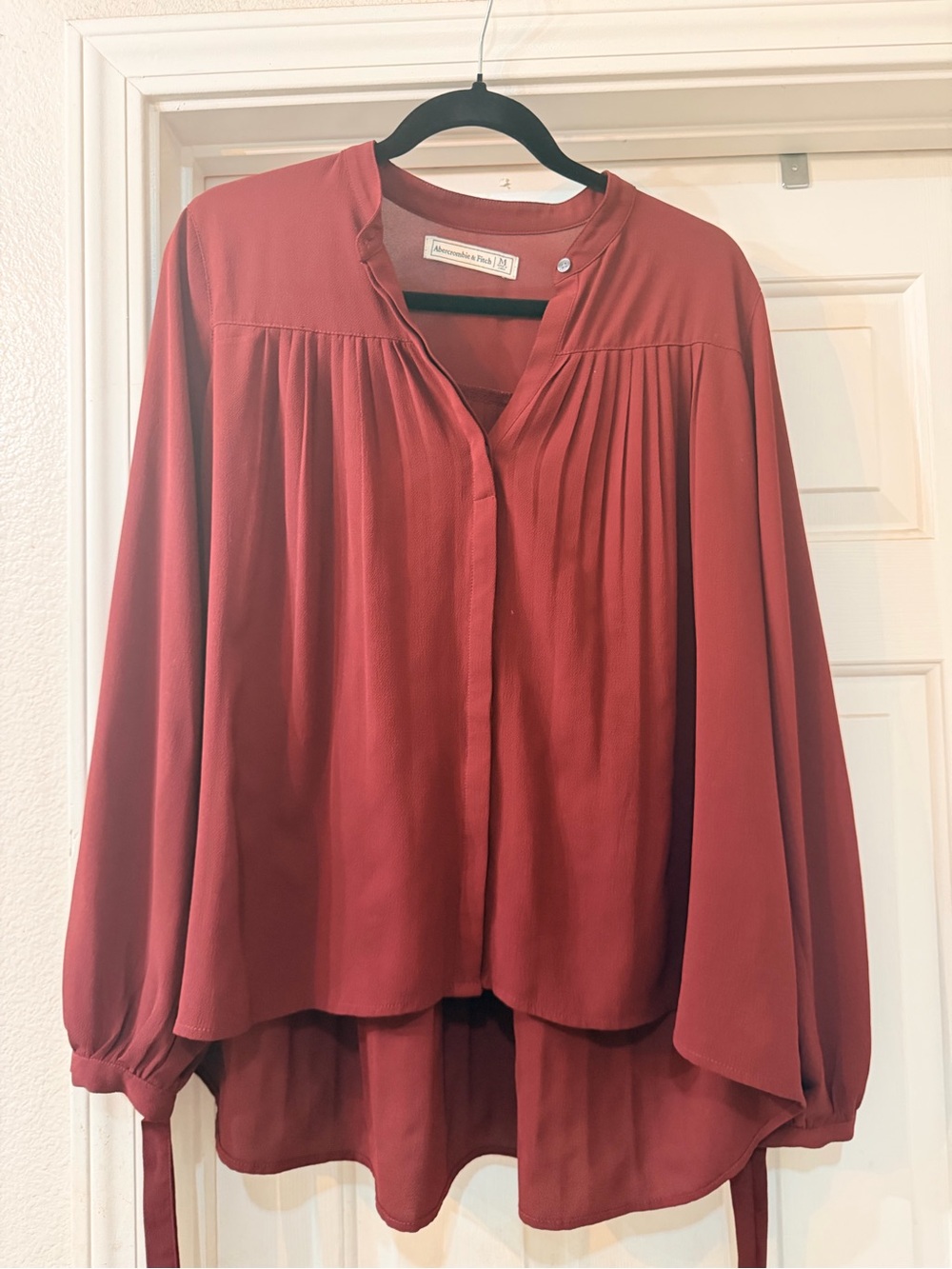 Abercrombie & Fitch Rust Red Pleated Lightweight Tunic Top